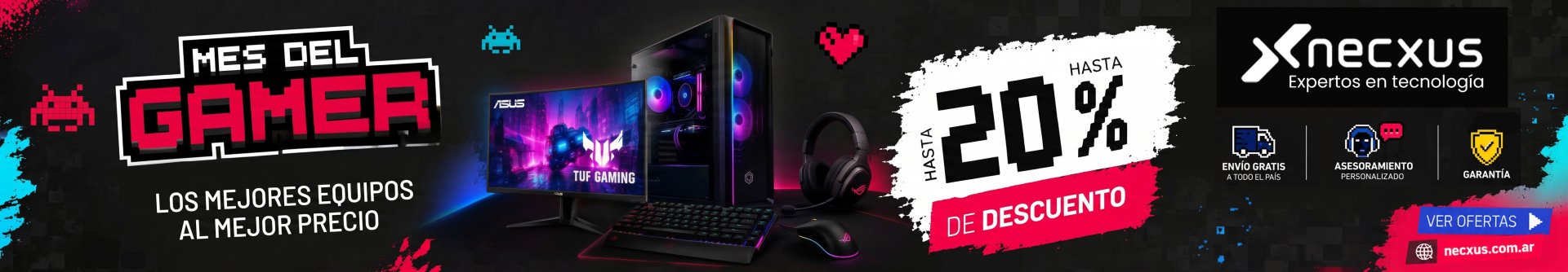 Mes del Gamer - PC Gamer, monitores y todo el ecosistema gaming con hasta 20% OFF en Necxus