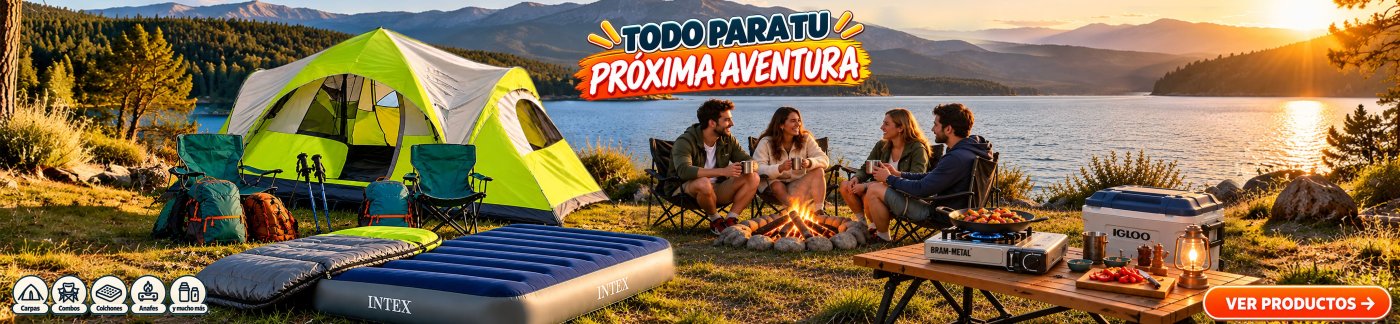 Carpa, colchón inflable Intex, anafe y conservadora para camping