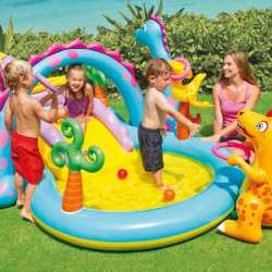 Combo Intex Play Center Inflable Dinoland + Inflador 24386/3