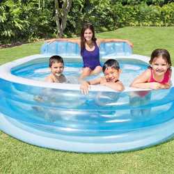 Pileta Inflable INTEX Family Lounge 640 Litros Con Sillon 224 X 216 X 76 cm 2561