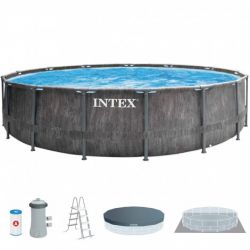 Pileta Estructural Redonda INTEX Greywood Premium 457 x 122 Cm C/Bomba + Acces 2 i450