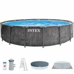 Pileta Estructural Redonda INTEX Greywood Premium 457 x 122 Cm C/Bomba + Acces 2