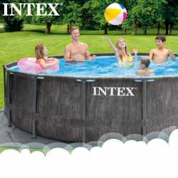 Pileta Estructural Redonda INTEX Greywood Premium 457 x 122 Cm C/Bomba + Acces 2