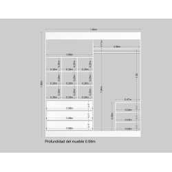 Placard CORSA Ropero Vestidor 180x200 con espejo Blanco