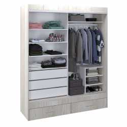 Placard CORSA Ropero Vestidor con Espejo 180x220 Blanco