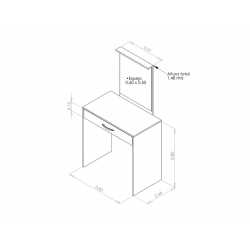 Tocador Maquillador CORSA  con Espejo y Luz Led Blanco