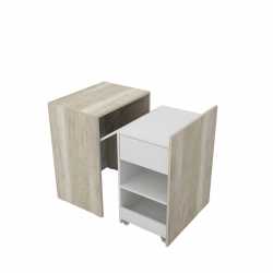 Escritorio Mesa Multifuncion CORSA Plegable extensible Multiuso hel Blanco