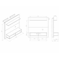 Panel para TV con Estante CORSA  Blanco