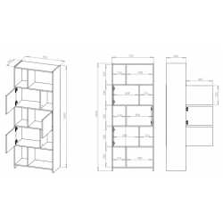 Biblioteca CORSA Estanteria Desplazada 3 Puertas Blanco