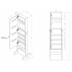 Porta Objetos bijoutero CORSA con espejo blanco