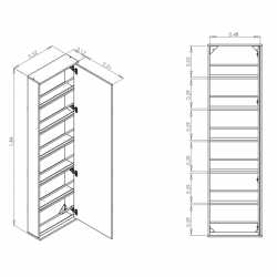 Zapatero multiuso CORSA con estantes flotante blanco