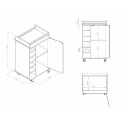 Mesa de arrime CORSA con bodega blanco