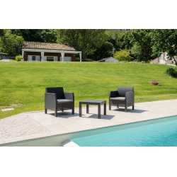 Juego de sillones toomax Matilde 3 piezas negro ratan 26235/4