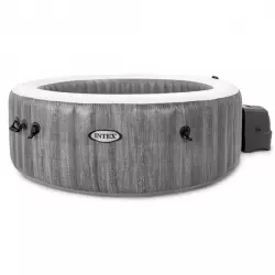 Spa Jacuzzi inflable INTEX Burbuja terapia madera gris 196 X 71CM 25061/4