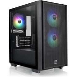 Gabinete gamer thermaltake versa H16 TG RGB black temp glass