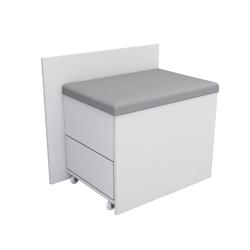 ASIENTO CON RUEDAS, ALMOHADON Y CAJONES PARA TOCADOR MAQUILLADOR