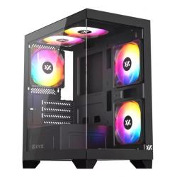 Gabinete gamer XYZ titanium lite argb vidrio panoramico