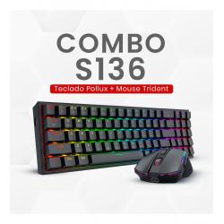 Combo Teclado y Mouse Redragon 2 en 1 pollux + trident S136 black