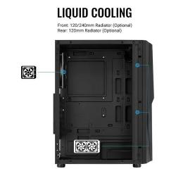 Gabinete aerocool mecha mid tower black c/ 1 cooler 120 mm RGB