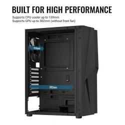 Gabinete aerocool mecha mid tower black c/ 1 cooler 120 mm RGB