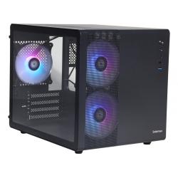 Gabinete gamer cubo solarmax CM-B300 lateral de vidrio 3 coolers 120mm rgb