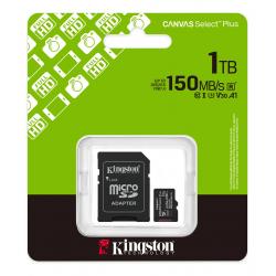 Tarjeta de memoria micro SD 1TB kingston canvas select plus gen 3