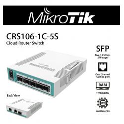 Switch mikrotik 106-1c-5s 1gb +5sfp 1eth combo ports  CRS106-1C-5S
