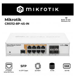 Switch mikrotik 112-8p-4s-in 8p gb poe +4sfp f/i sin int CRS1128P4SIN