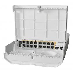 Switch mikrotik 318-16p-2s+out 16poe out + 2sfp+ Modelo: CRS31816P2S+