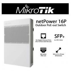 Switch mikrotik 318-16p-2s+out 16poe out + 2sfp+ Modelo: CRS31816P2S+