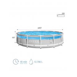 Pileta De Lona Redonda INTEX Prism Frame Clearview 427 x 107 CM Con Bomba y Acce