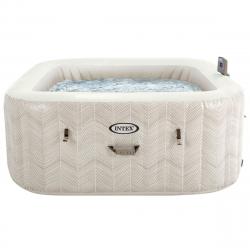 Jacuzzi Spa inflable Intex New Burbuja Terapia Chevron Cuadrado 174 x 174 x 71 c
