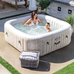 Jacuzzi Spa inflable Intex New Burbuja Terapia Chevron Cuadrado 174 x 174 x 71 c