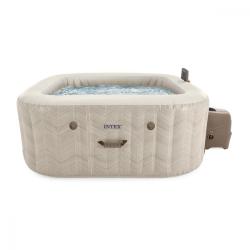 Jacuzzi Spa inflable Intex New Burbuja Terapia Chevron Cuadrado 196 x 196 x 71 c