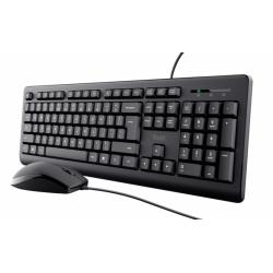 Combo teclado + mouse trust primo black usb silencioso
