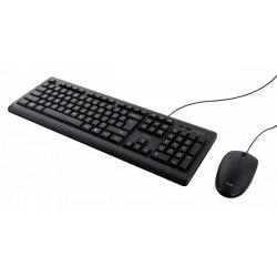 Combo teclado + mouse trust primo black usb silencioso