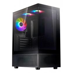 Gabinete Mid Tower Xpg Invader X Mini 5 Fan Argb Vidrio Templado Negro
