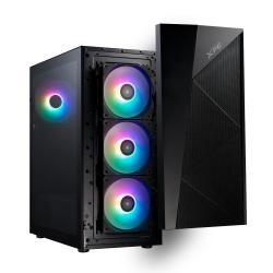 Gabinete XPG lander 500 atx con vidrio templado y 4 ventiladores argb