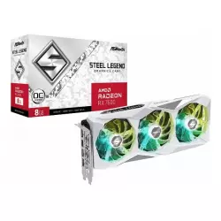 Placa de video Asrock radeon RX 7600 steel legend 8gb oc white 3 fans rgb