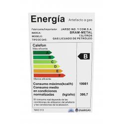 Calefon bram-metal 13 lts s/llama pil c/enc a pila Gas Envasado