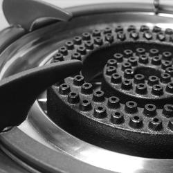 Anafe industrial foco 2 hllas acero inoxidable c/encendido