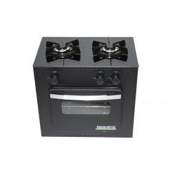 Cocina bram-metal/ 2 hllas y horno deluxe vitro negro (37181)