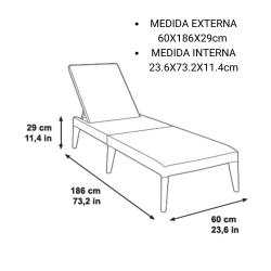 Reposera toomax numana 60.8x80x168 ratan blanco