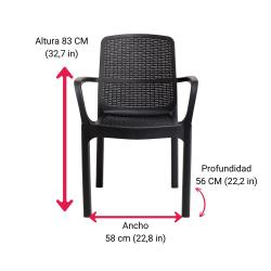 Silla toomax silla toomax numana 58x56.5x84 ratan negro
