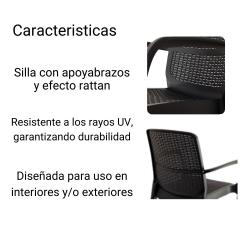 Silla toomax silla toomax numana 58x56.5x84 ratan negro