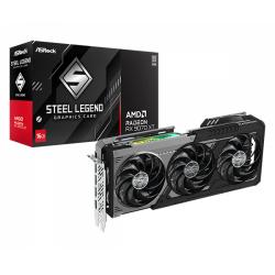 PLACA DE VIDEO ASROCK RX 9070 XT 16GB STEEL LEGEND DARK