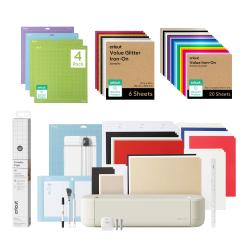 Kit esencial cricut explore 5 con vinilo glitter y multicolor tapetes y cinta de