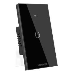 Tecla Hunnox Smart Tactil 1 Canal Compatible Google Alexa Color Negra