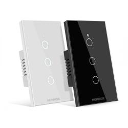 Tecla Hunnox Smart Tactil 3 Canales Compatible Google Alexa Color Negro