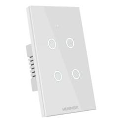 Tecla Hunnox Smart Wifi Touch Inteligente 4 Canales Color Blanco